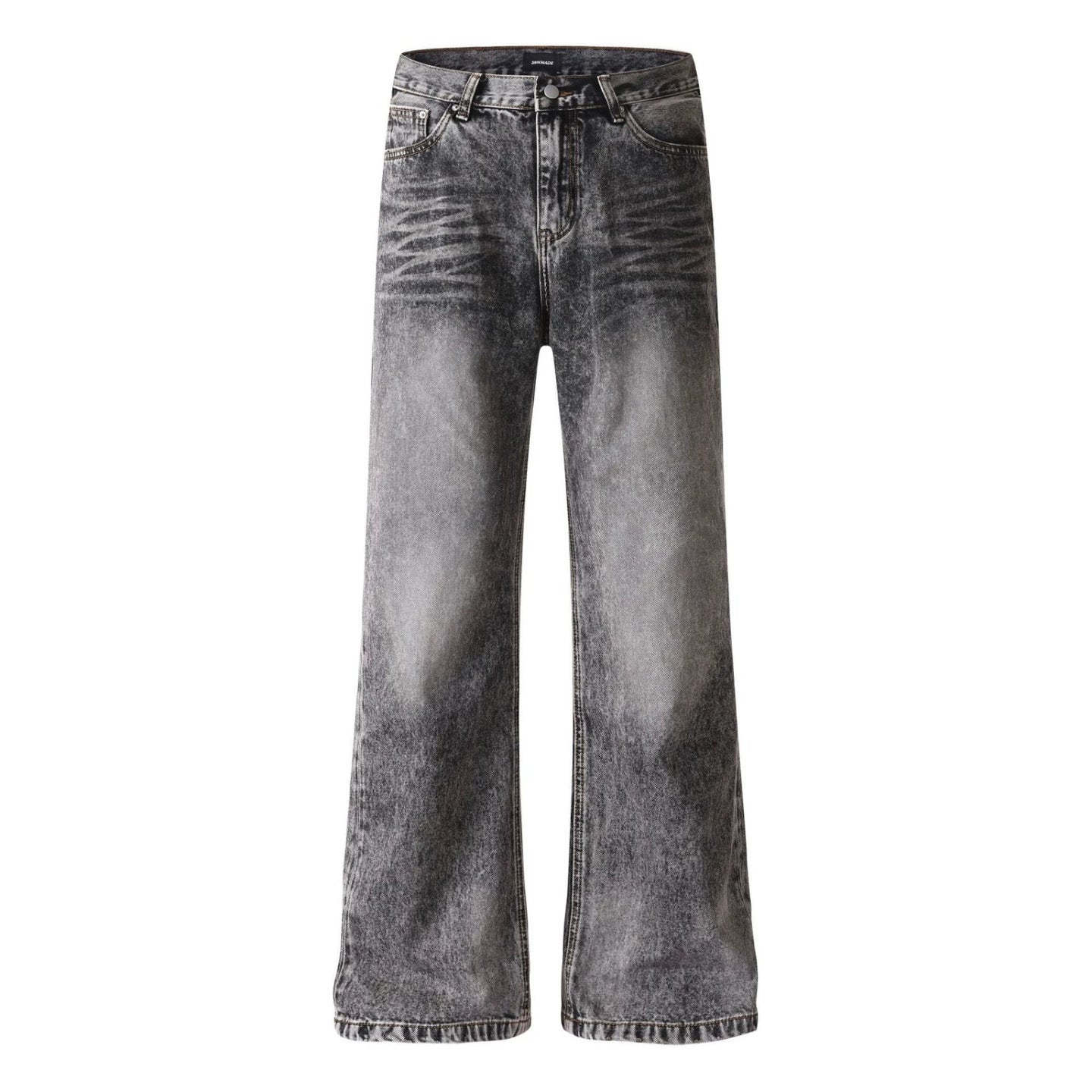 Women's wide cropped jeans with high waist and used effect Chichicherry