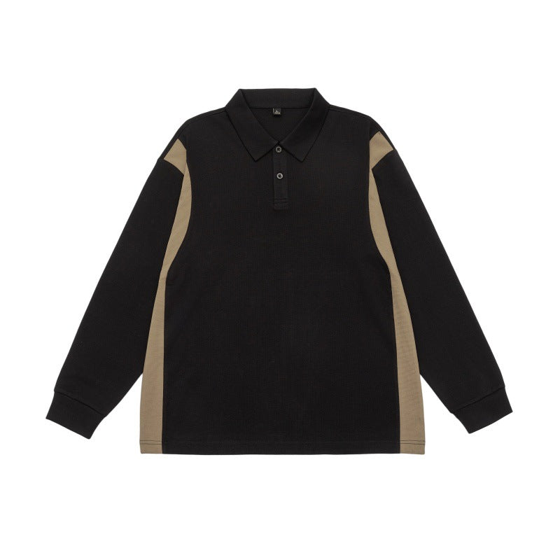 Unisex Long Sleeve Polo Shirt in Oversize Sweatstyle with Contrast Side Inserts Chichicherry