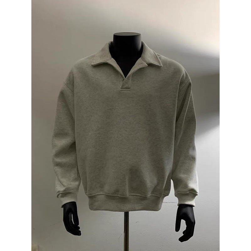 Men's polo shirt sweatshirt with shirt collar and oversized cut Chichicherry