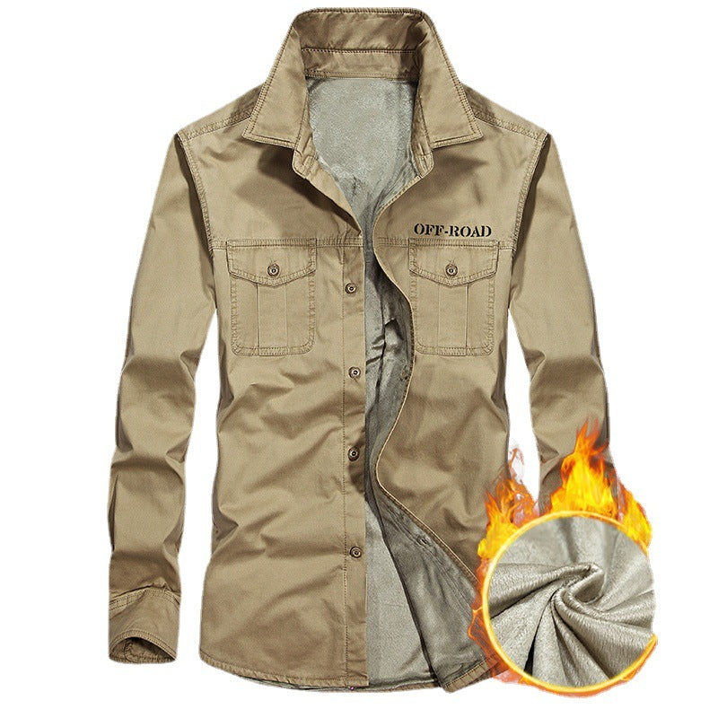 Men's padded utility shirt with chest flap pockets and off-road print Chichicherry