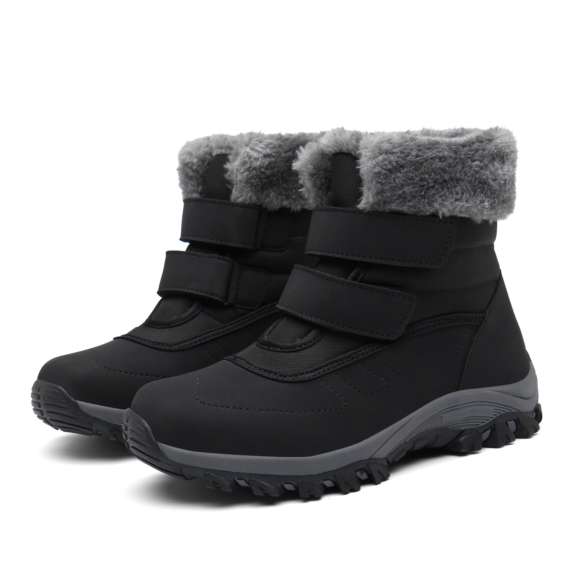 Women's Warm Winter Ankle Boots with Teddy Lining and Velcro Chichicherry