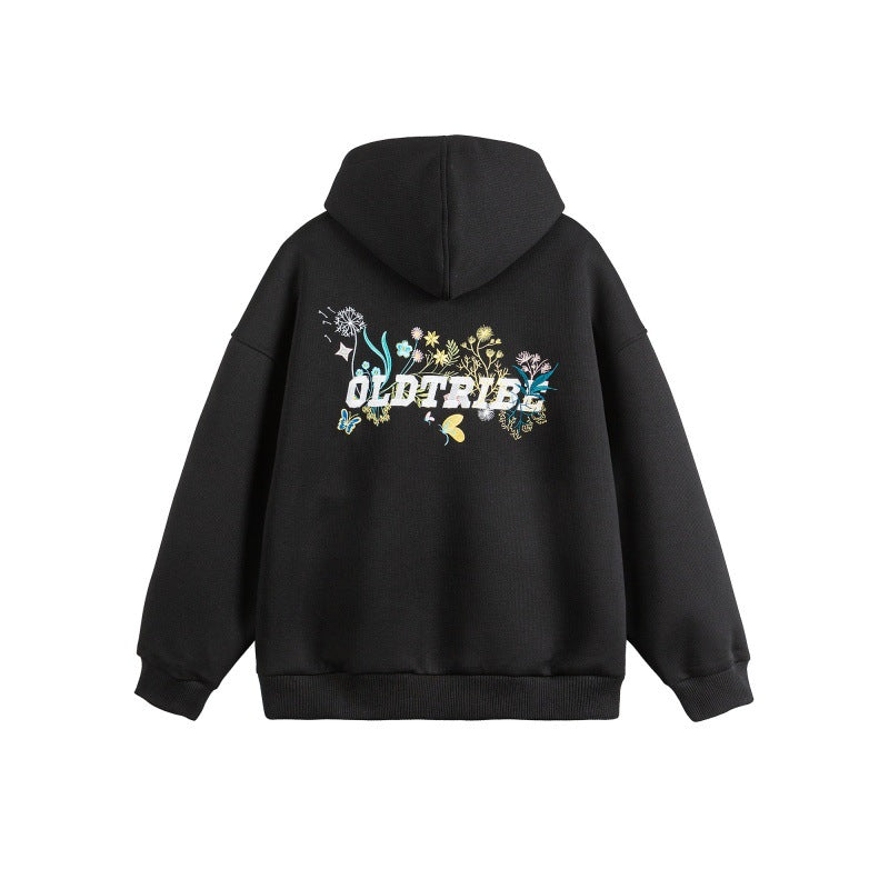 Unisex hooded zip jacket made of textured waffle quality in boxy cut with two-way zipper Chichicherry