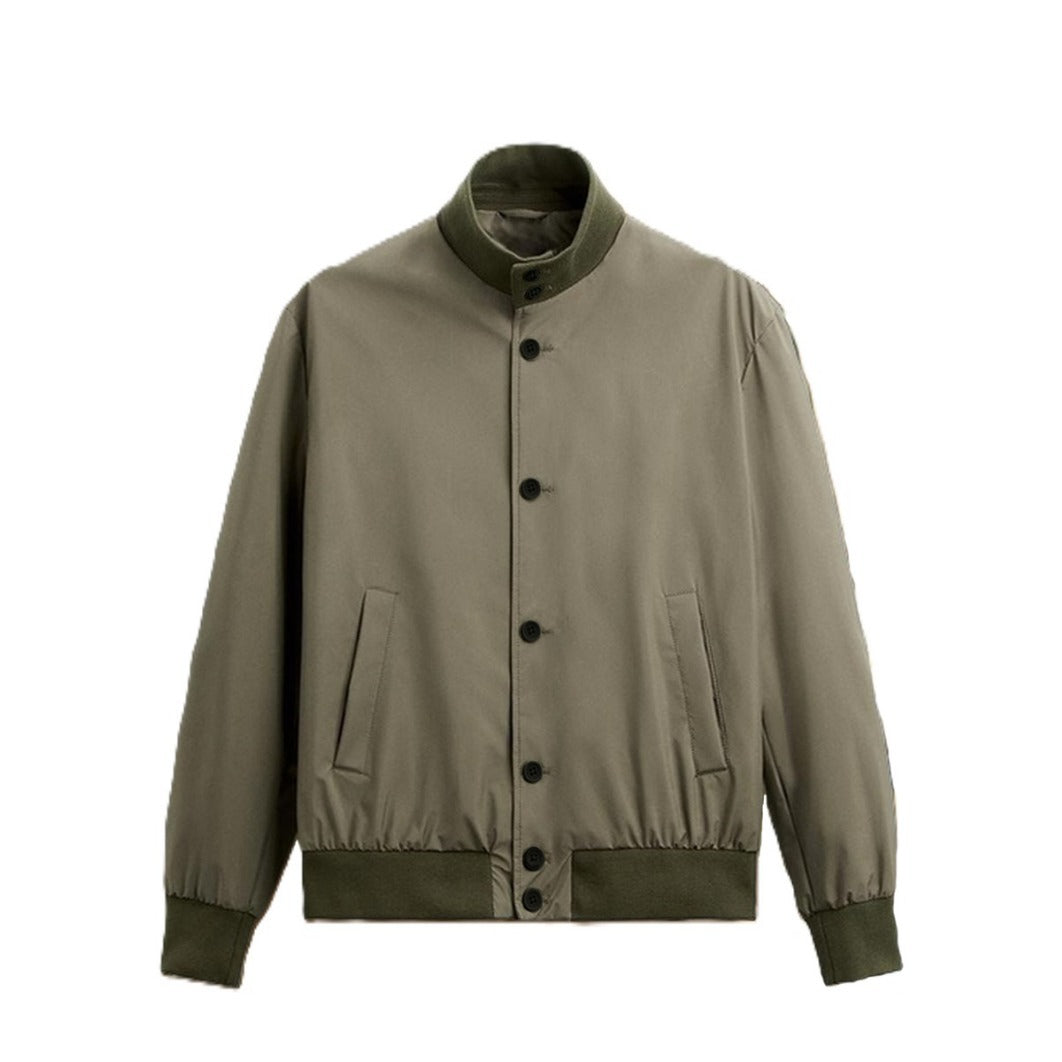 Herren Leichter Blouson mit Stehkragen, Knopfleiste und gerippten Bündchen Chichicherry