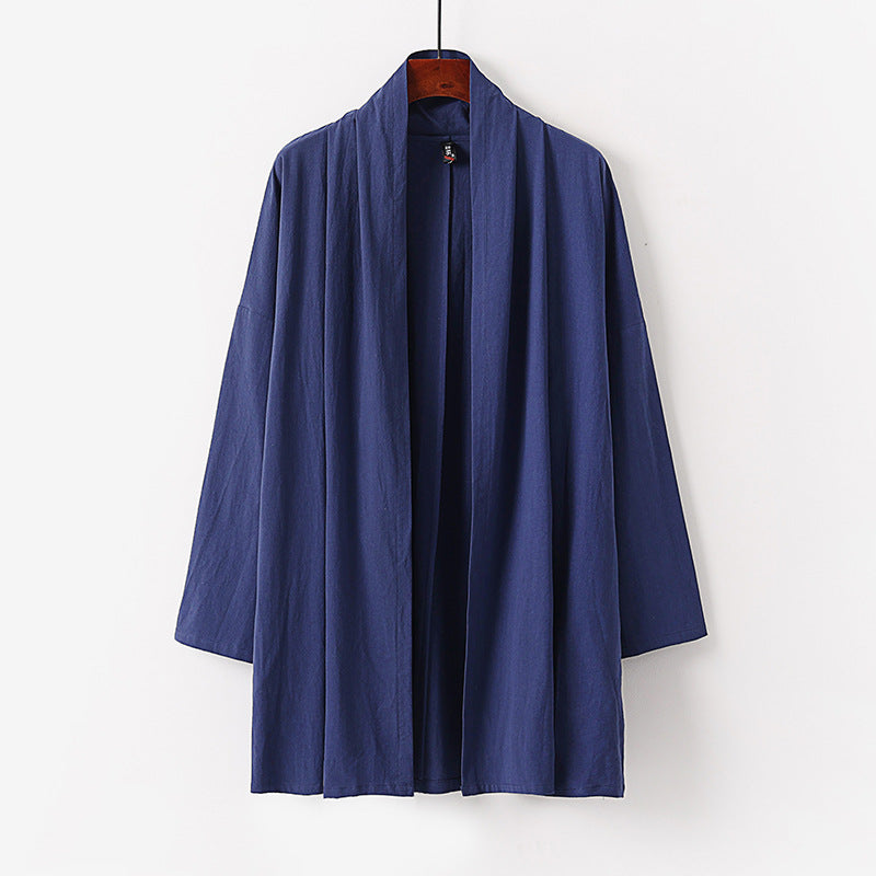 Unisex Open Kimono Cardigan made of lightweight cotton-linen blend Chichicherry