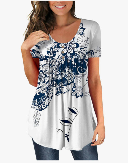 Women's Tunic Women's U-Neck Print
