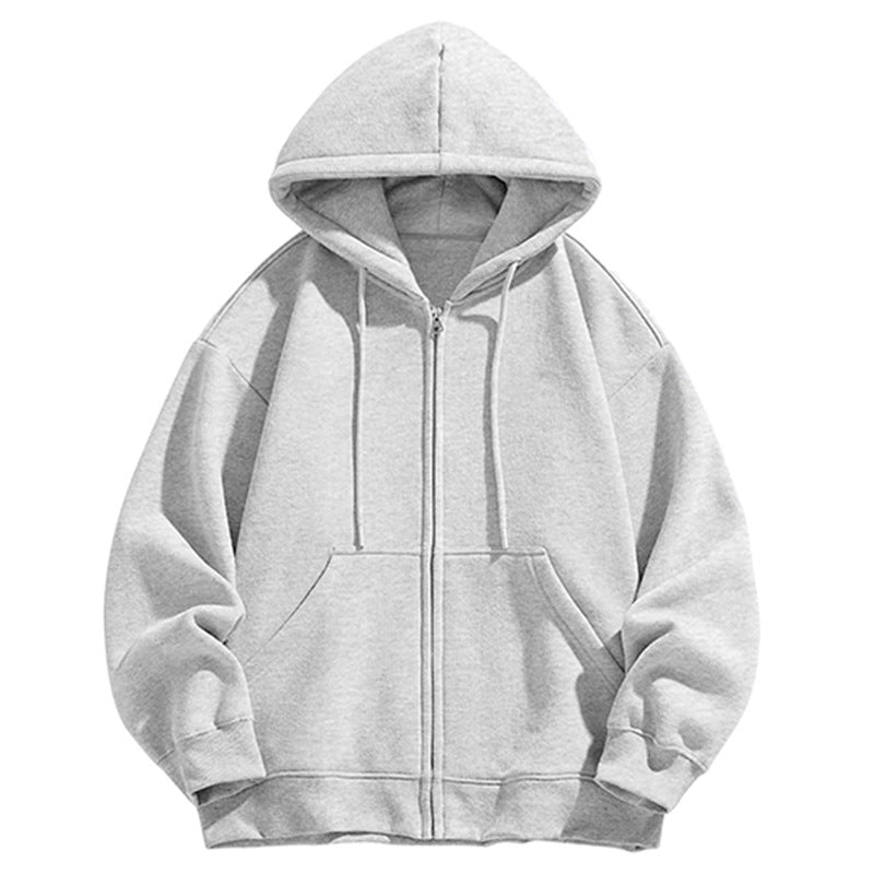 Men's Oversized Hooded Sweat Jacket with Full Zip and Kangaroo Pocket Chichicherry