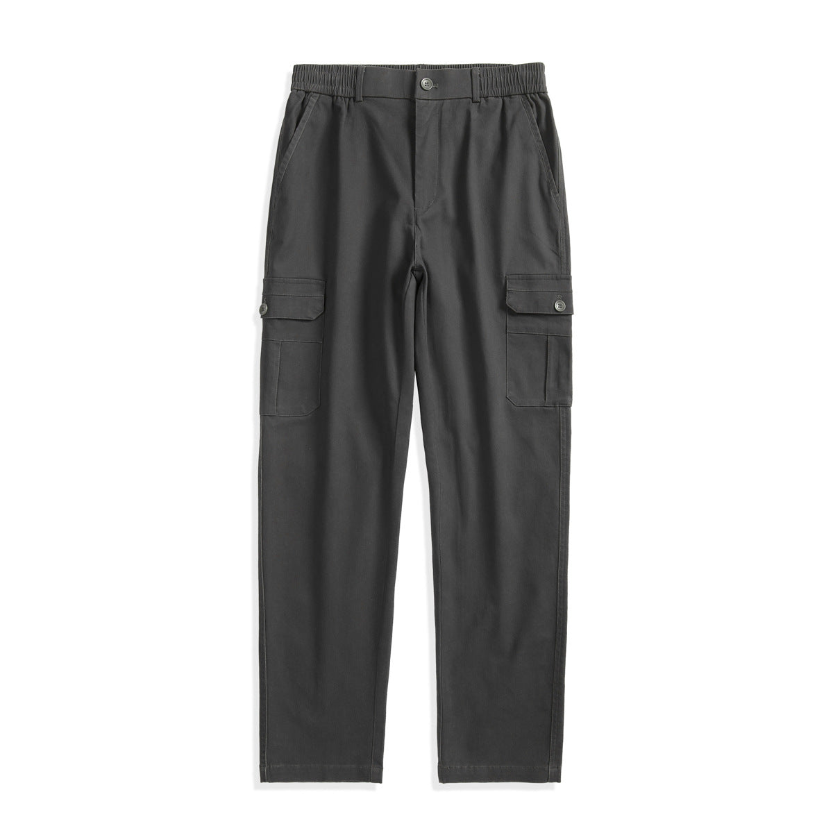 Men's straight-cut cargo pants with elastic waistband and applied flap pockets Chichicherry