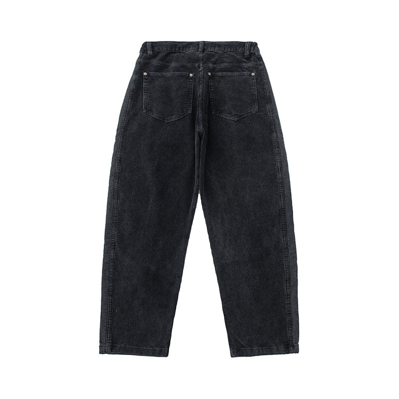 Men's corduroy pants in relaxed fit with elastic drawstring waistband and used details Chichicherry