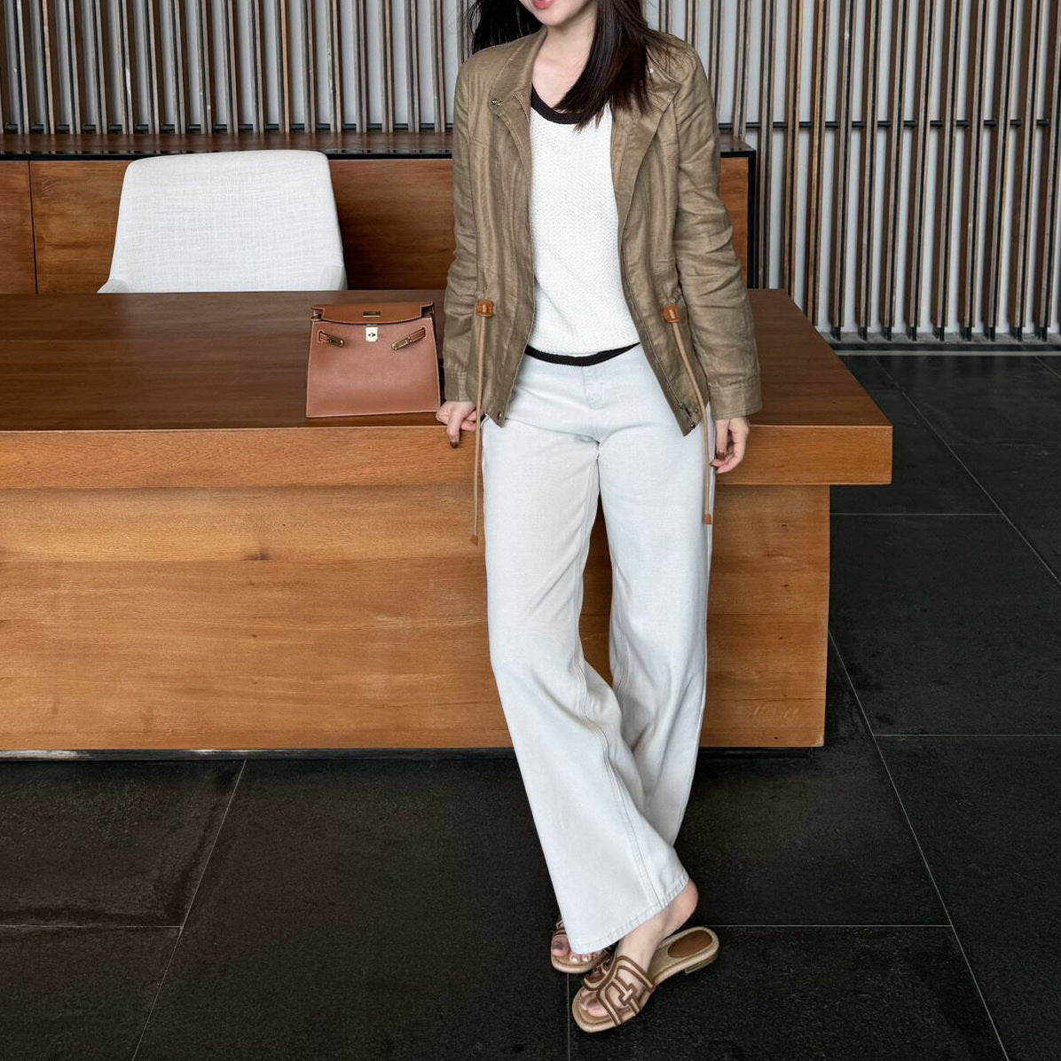 Women's elegant transitional jacket with high collar Drune 1789268837