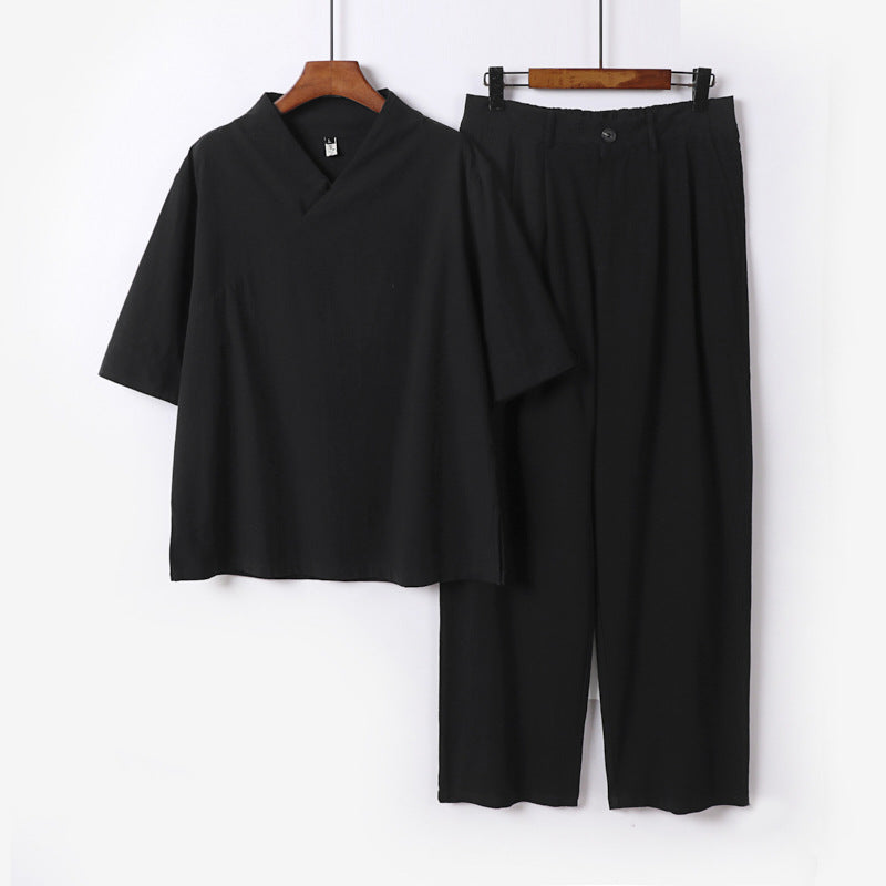 Unisex Locker fitting lounge set in kimono style with three-quarter sleeves and elastic waistband trousers Chichicherry