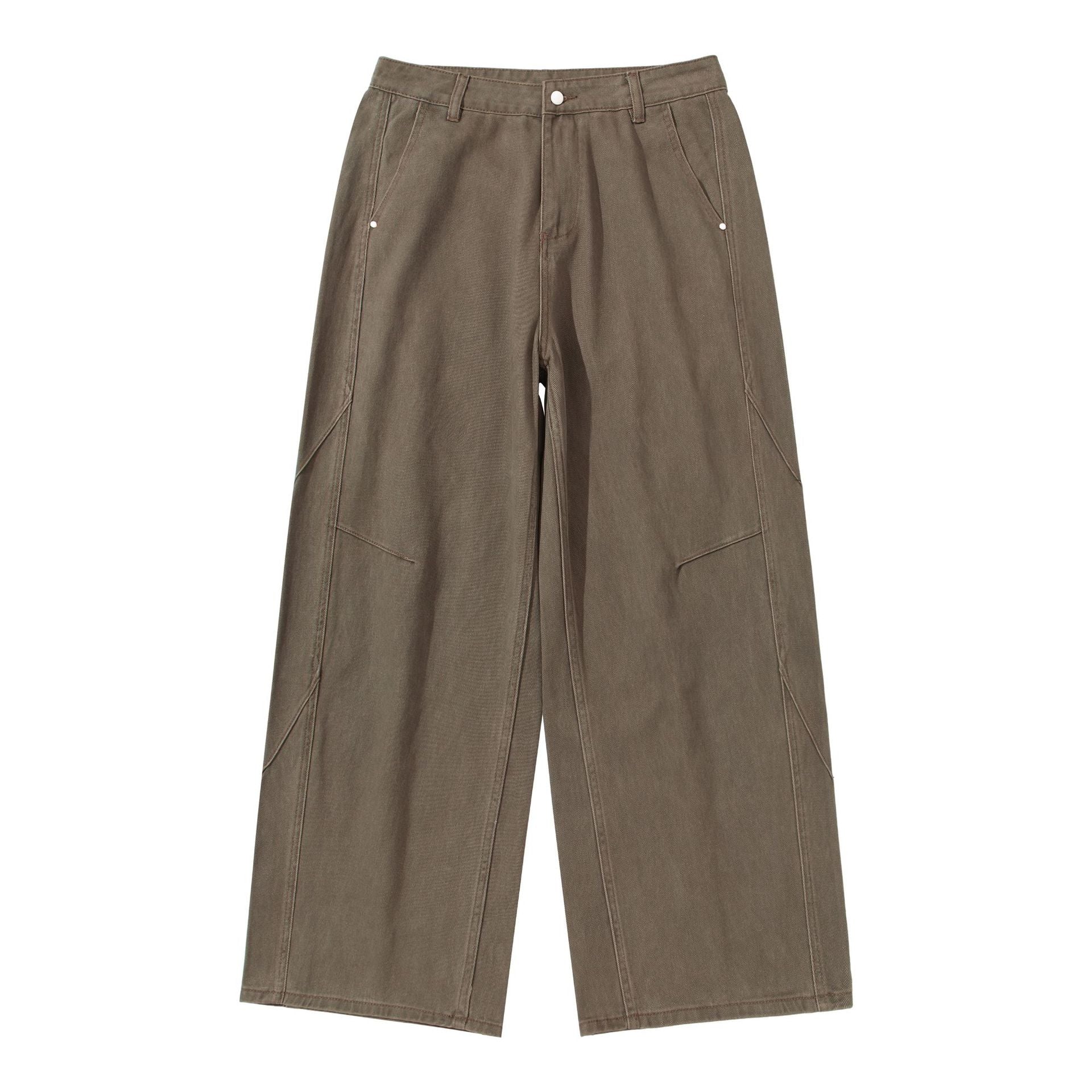 Women's High-Waisted Utility Culotte Pants with Wide Legs and Patch Pockets Chichicherry