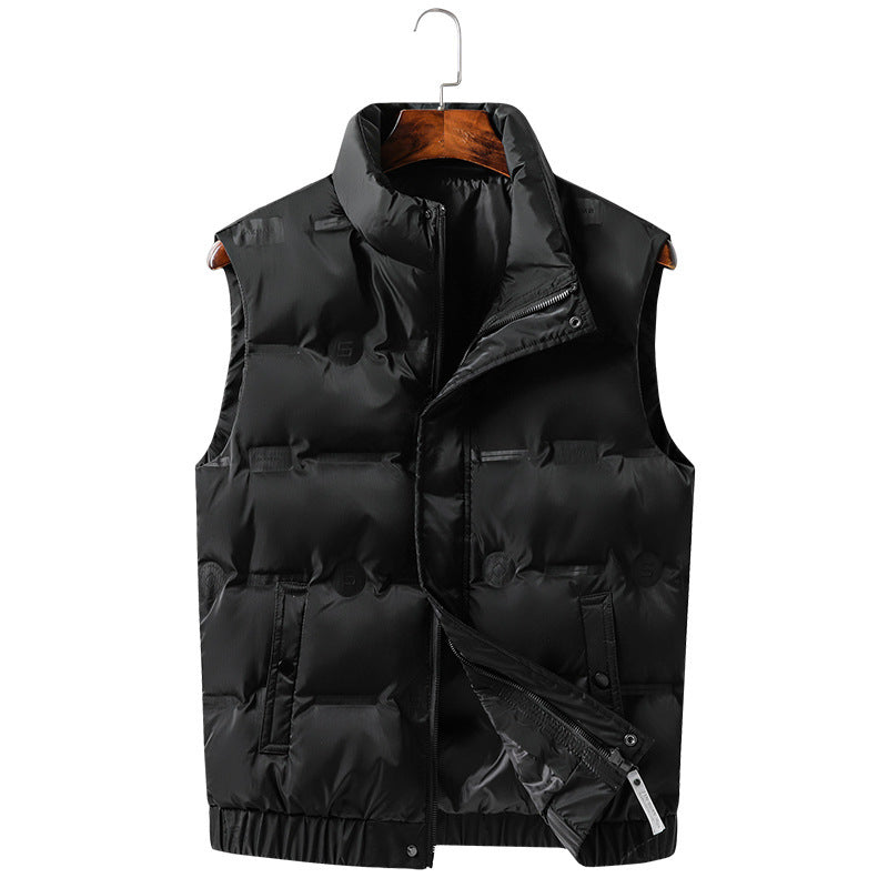 Men's quilted thermal vest with high collar, water-repellent shell and concealed pockets Chichicherry