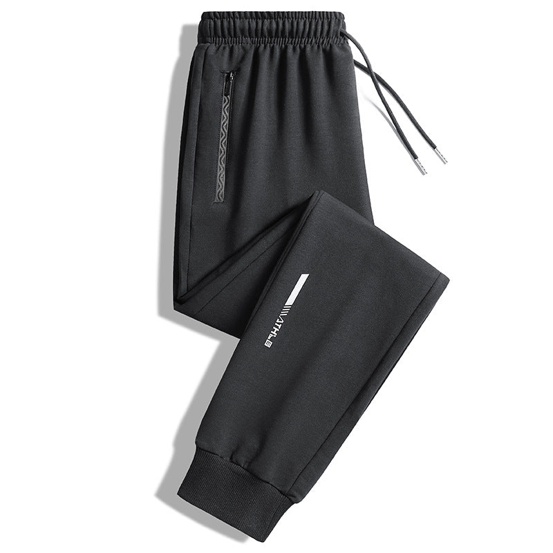 Men's Slim-Fit Performance Jogging Pants with Zipper Pockets, Elastic Waistband and Cuffs Chichicherry