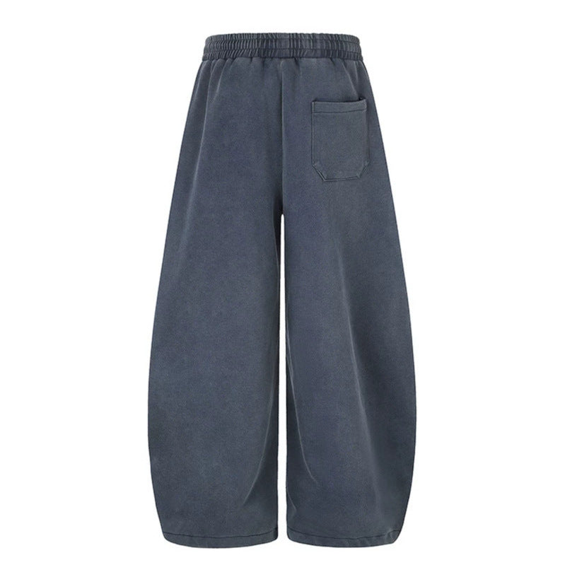 Women's Extra Wide Palazzo Sweatpants with Drawstring Waist, Adjustable Hem, and Gothic Print Chichicherry