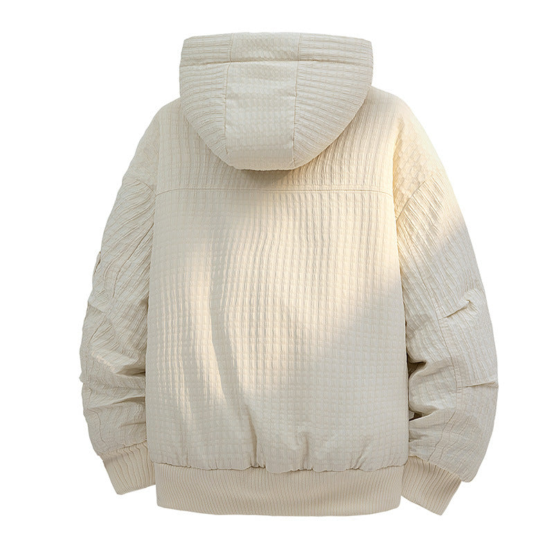 Women's Quilted Teddy Fleece Bomber Jacket with Hood and Fine Quilted Texture Chichicherry