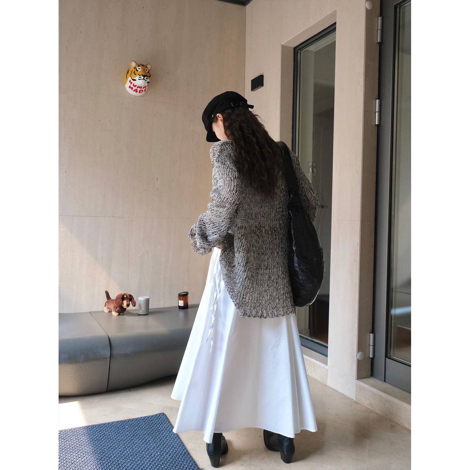 Women's Soft High-Waist Maxi Skirt with Drawstring, Wide Fall and Flowing Ruffle Silhouette Chichicherry