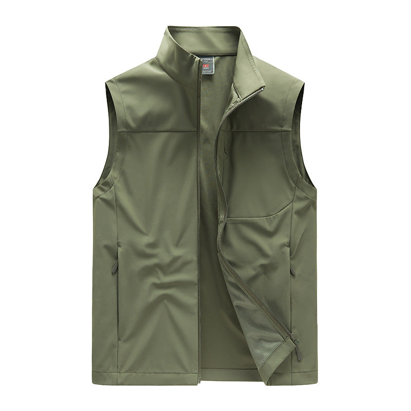 Men's softshell vest with windproof membrane, high collar and concealed zipper Chichicherry