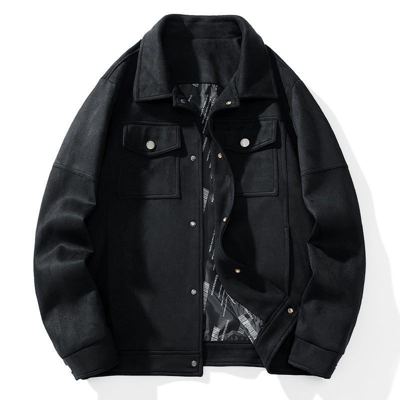 Men's suede-look trucker jacket with quilted lining and flap pockets Chichicherry