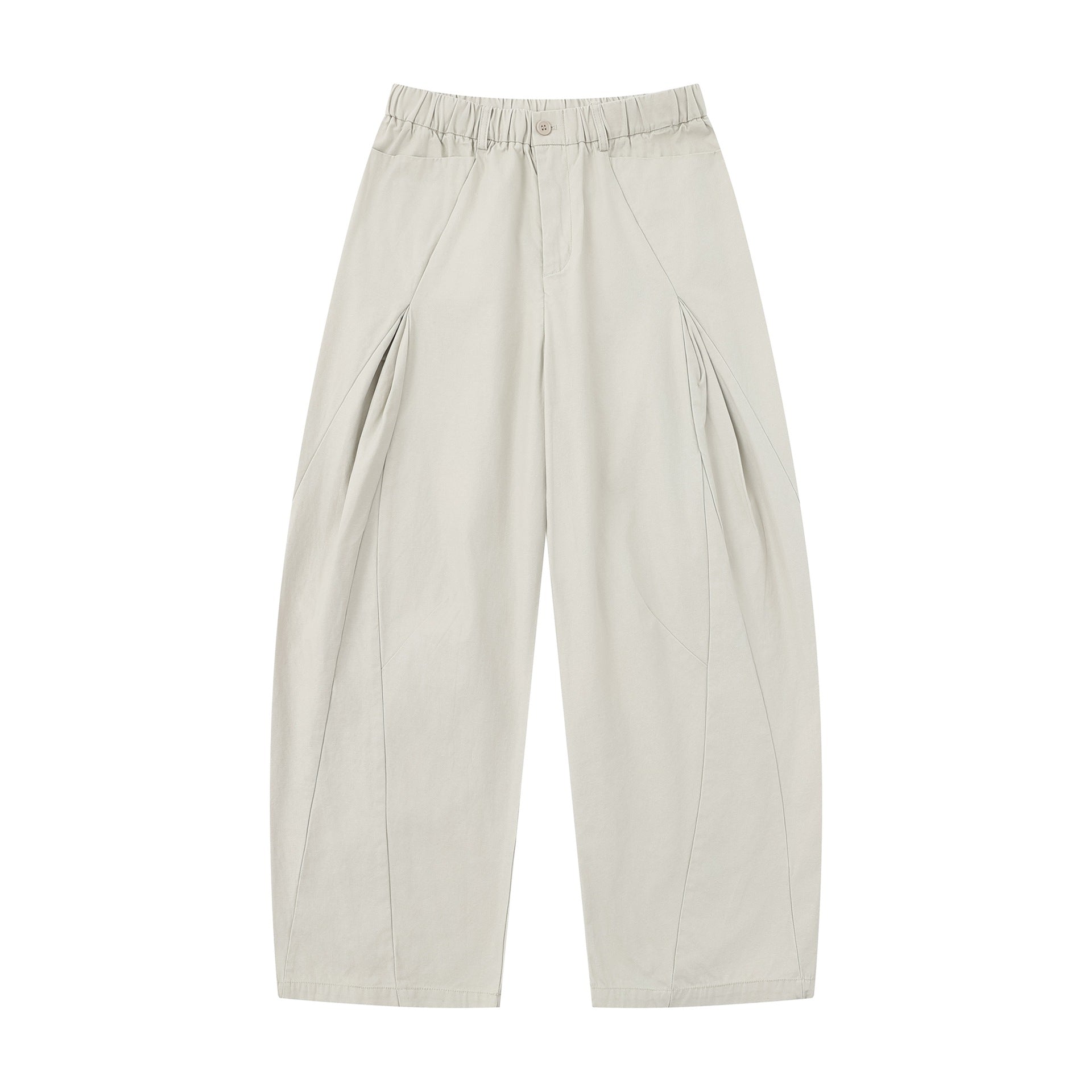 Women's Wide Culotte Pants with Decorative Pleats and Elastic Waistband Chichicherry