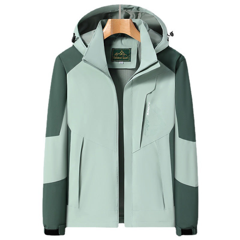 Women Softshell Trekking Jacket with breathable membrane, adjustable hood and colorblock design Chichicherry