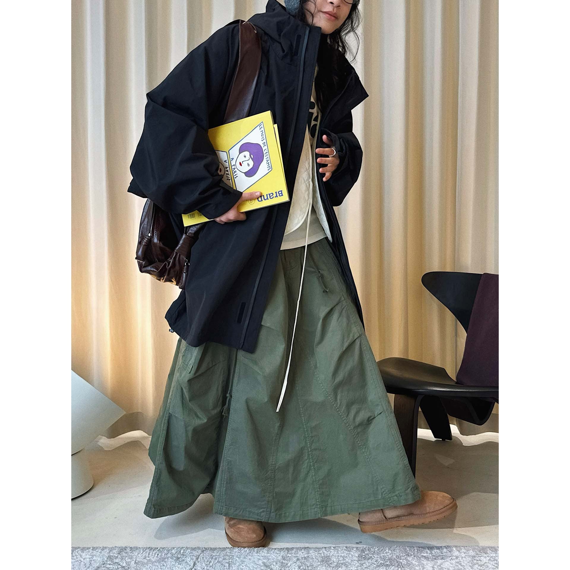 Women Oversize Rain Parka with Quilted Thermal Lining Chichicherry