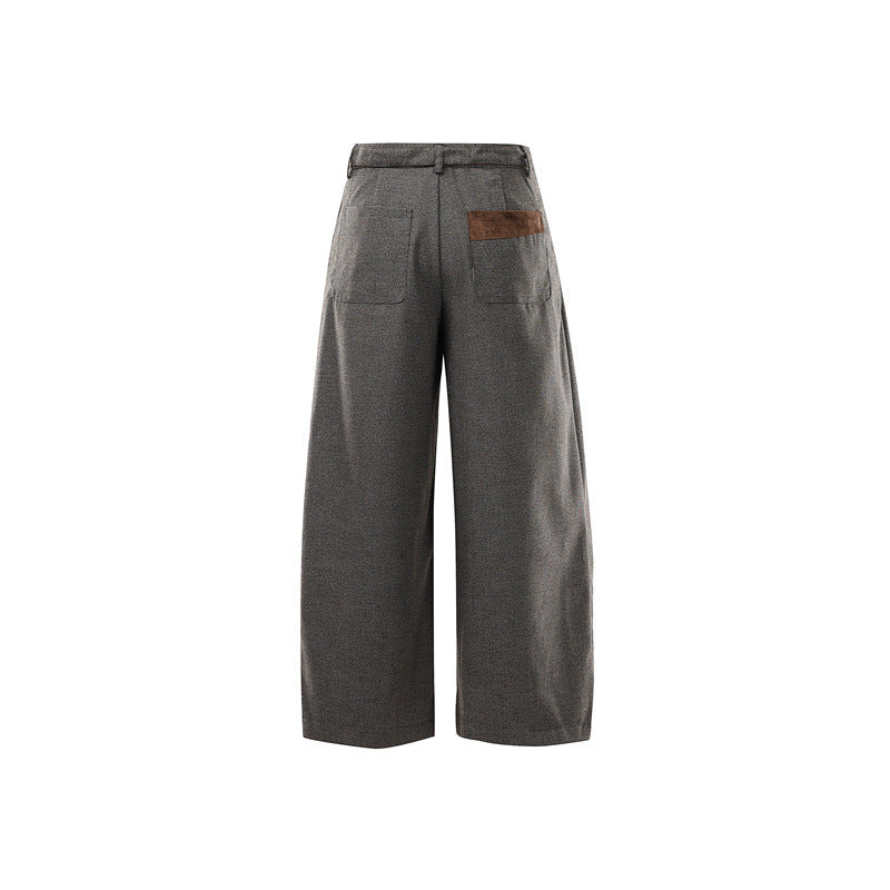 Ladies Wide High Waist Culotte Pants with Belt and Contrast Pockets Chichicherry