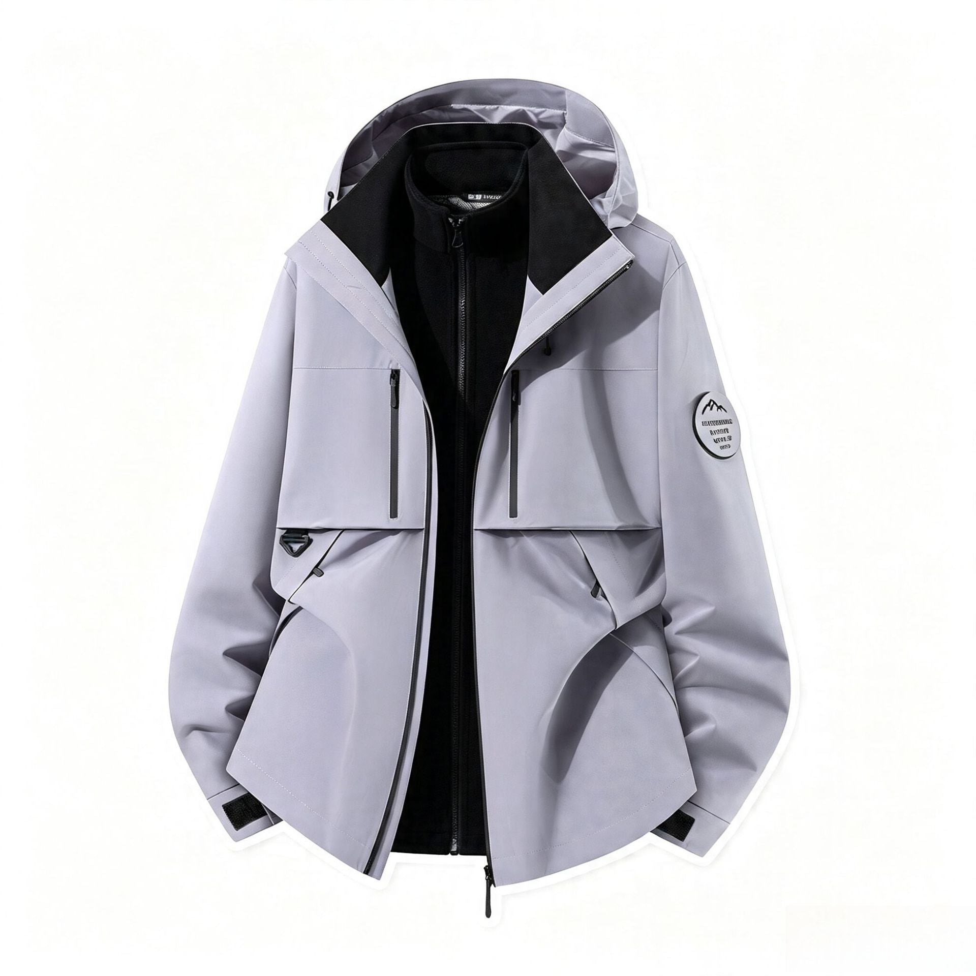 Men's three-layer softshell outdoor jacket with removable fleece lining and hood Chichicherry