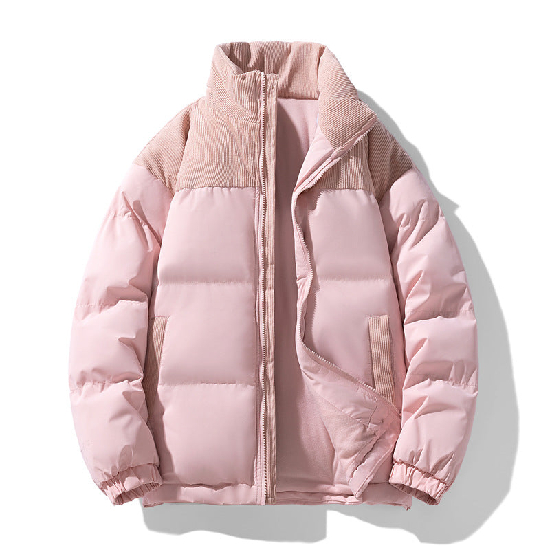 Men's quilted winter jacket with cord trim, high stand-up collar, and warm insulation Chichicherry