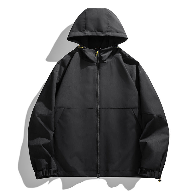 Men's Lightweight Urban Softshell Hooded Jacket with Minimalist Seam Design and Concealed Zipper Chichicherry