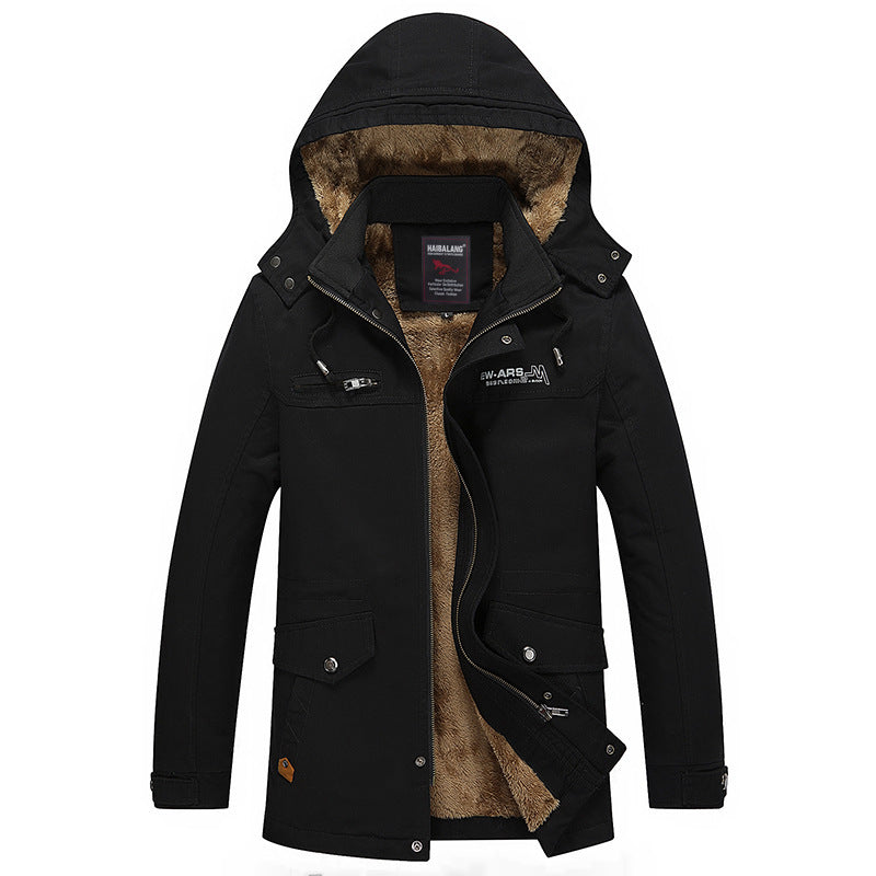 Men's mid-length field parka in urban style with teddy fleece lining Chichicherry