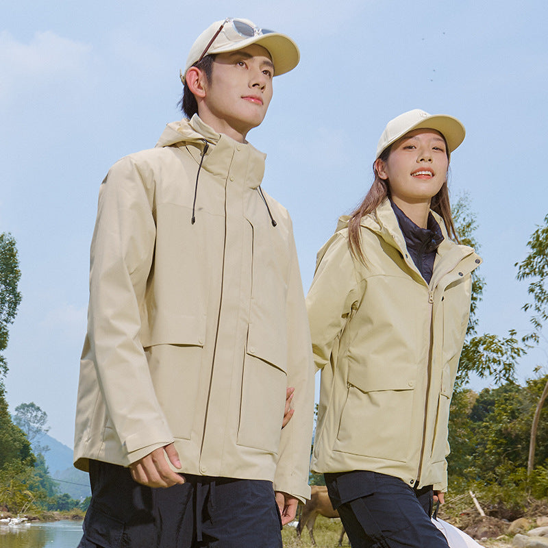 Men's Technical Waterproof Parka Jacket with Adjustable Hood and Multifunctional Pockets Chichicherry