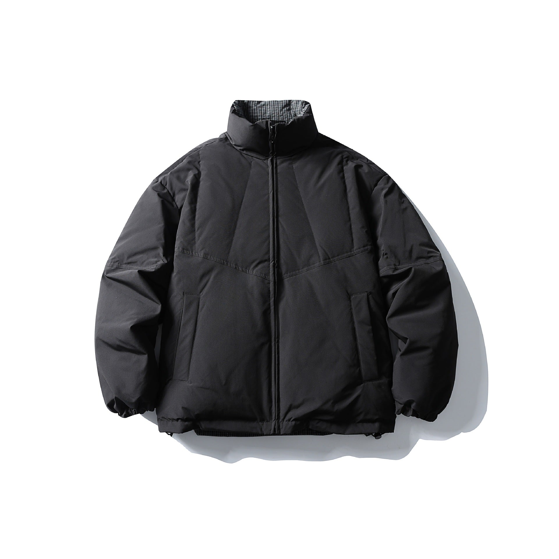 Men's Quilted Thermal Insulation Jacket with High Stand Collar Chichicherry