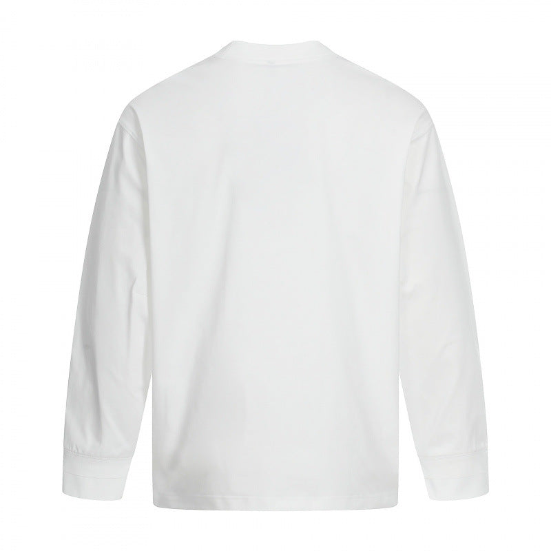 Unisex Long Sleeve Oversized Basic Shirt with Round Neck Chichicherry