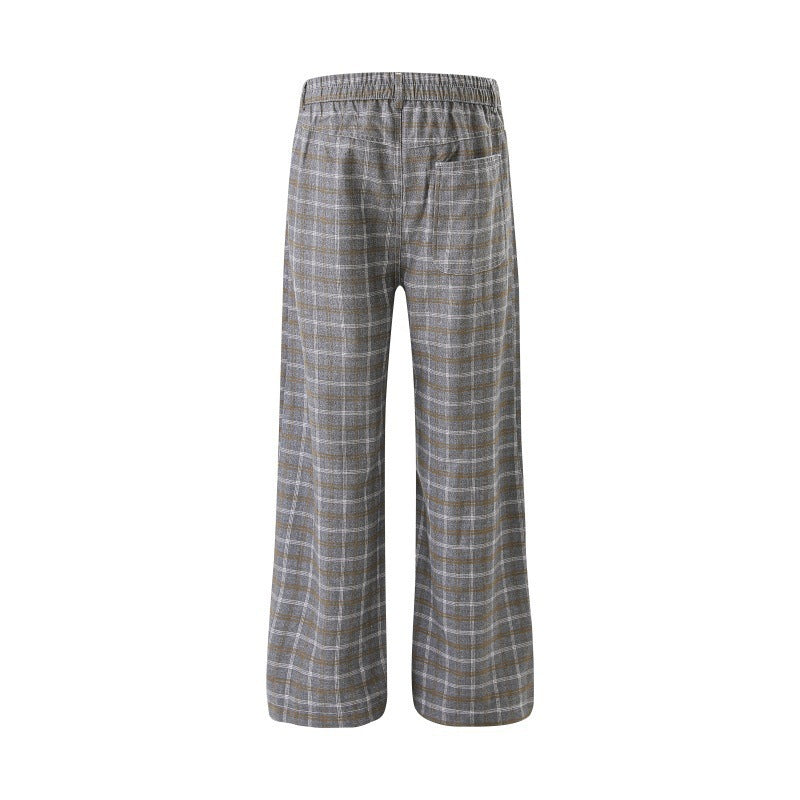 Women High-waisted wide checkered Culotte pants with crease Chichicherry
