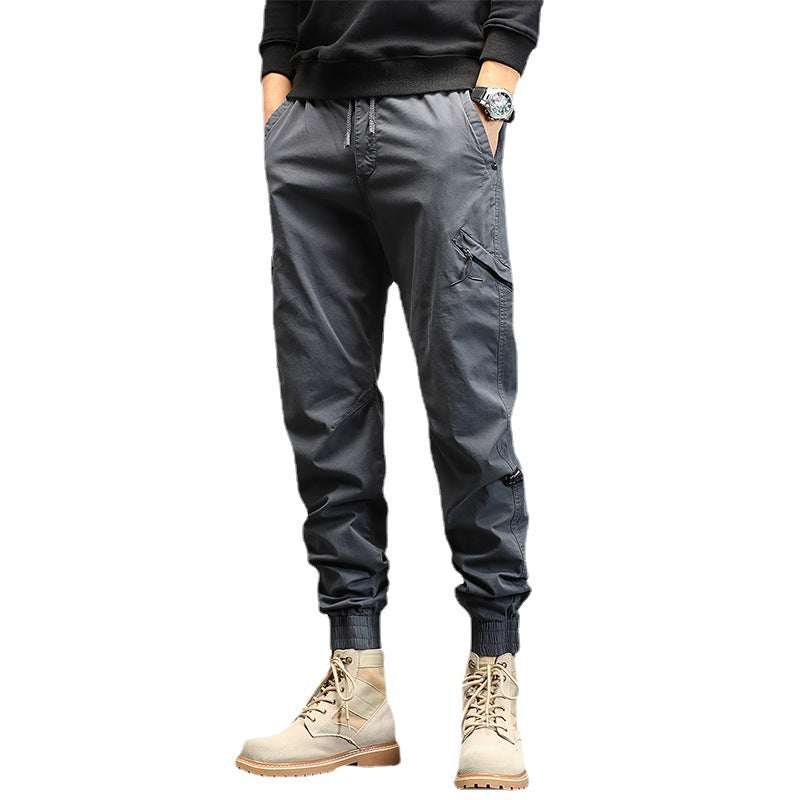 Men's utility cargo pants in jogger style with elastic cuffs and multifunctional pockets Chichicherry