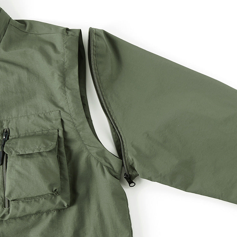 Men's lightweight multifunctional field jacket with numerous utility pockets and ventilation details Chichicherry