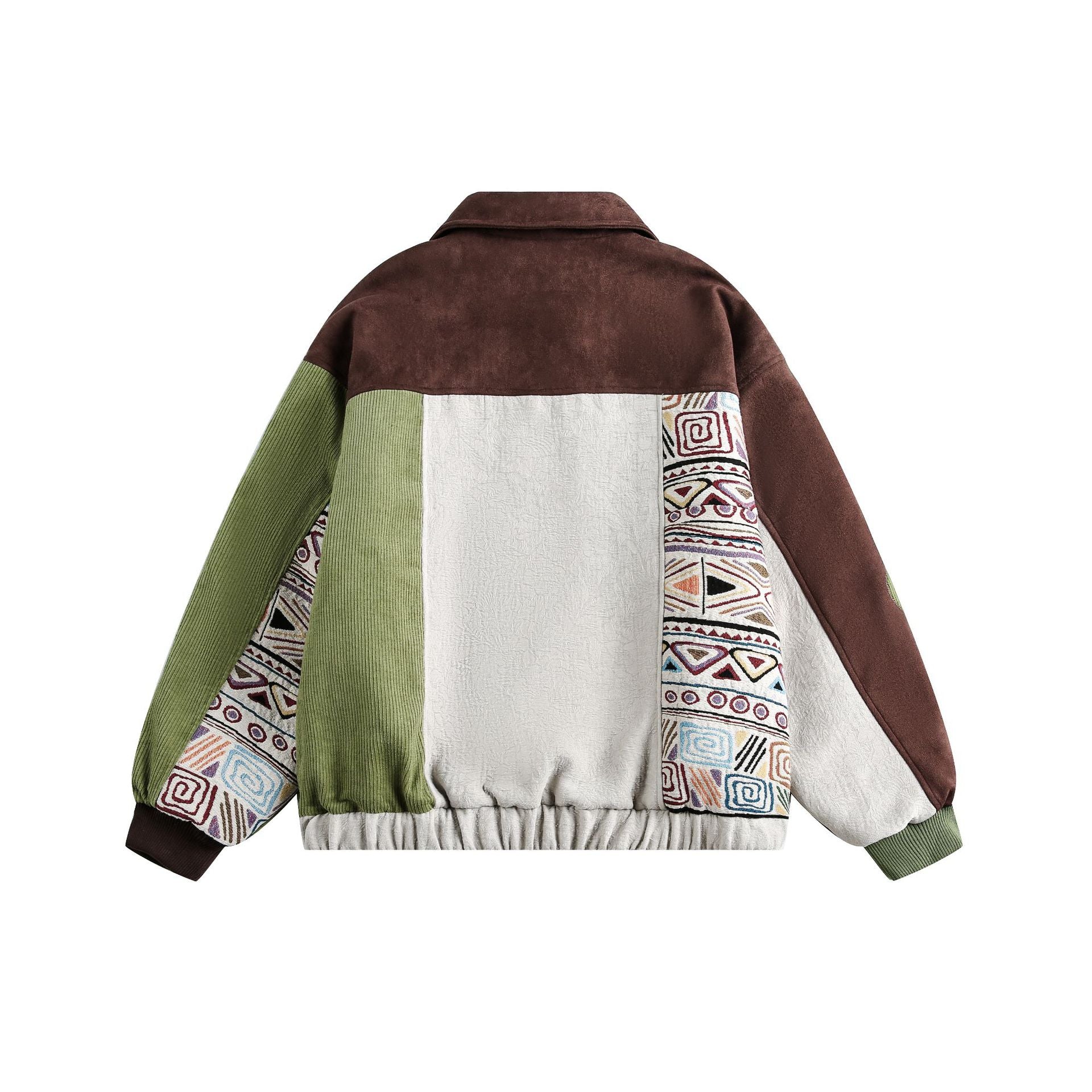 Men's Patchwork Cord and Suede Blouson with Stitch Detail Chichicherry
