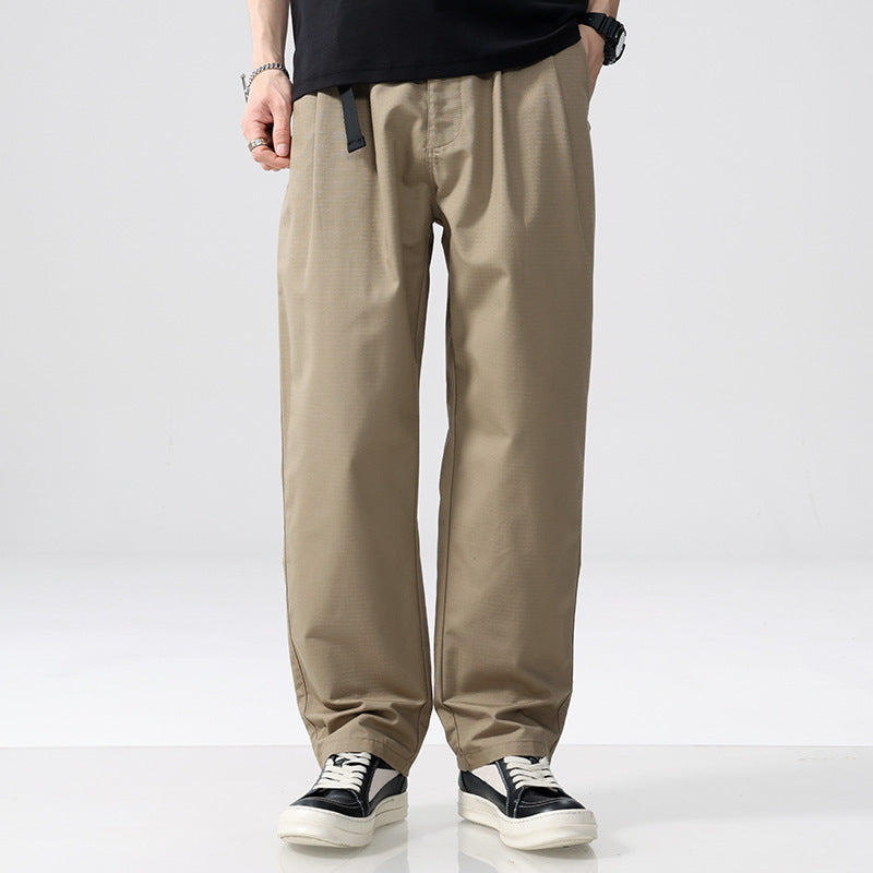Men's relaxed fit pleated pants with drawstring and wide leg Chichicherry