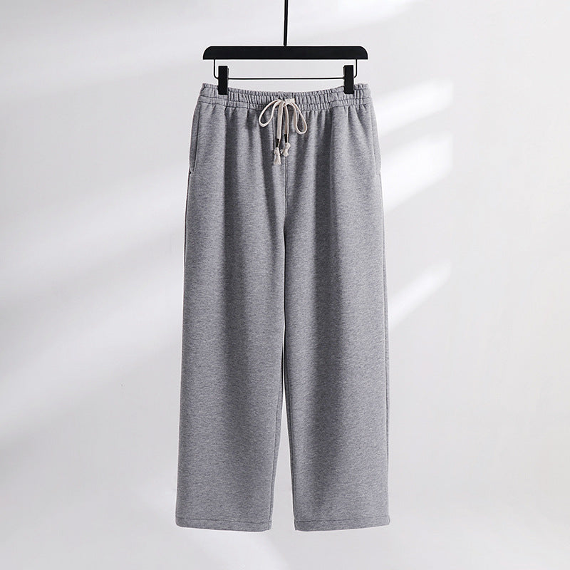 Unisex Padded Fleece Jogging Pants with Elastic Waistband Drawstring and Slim Ankle Cuff Chichicherry