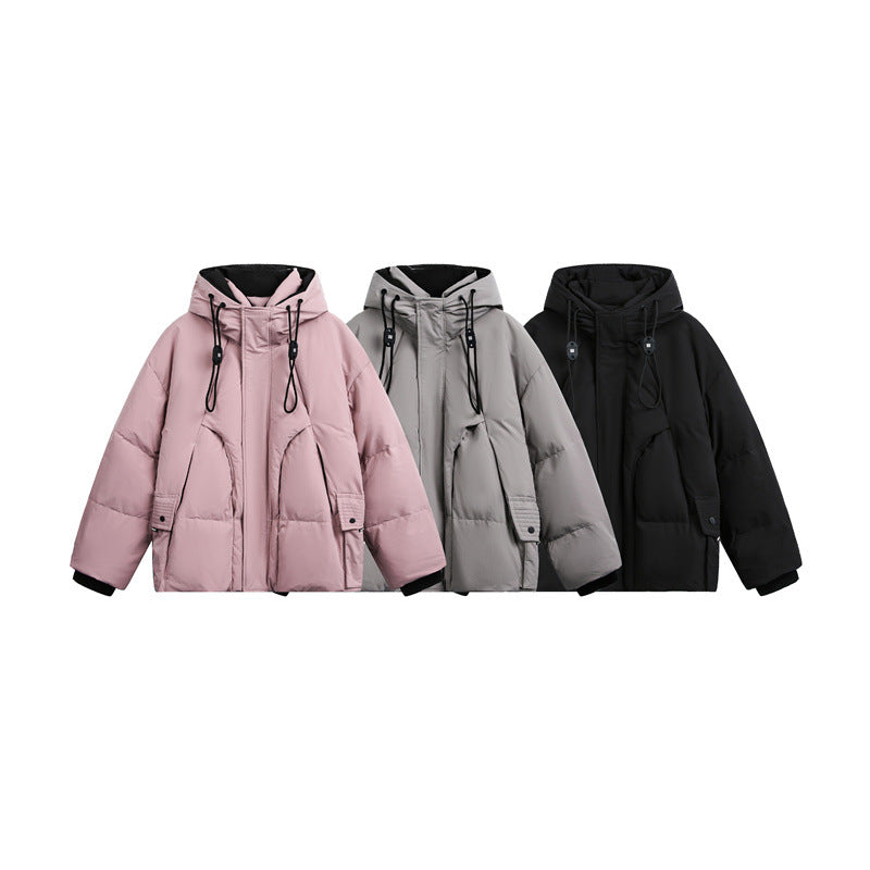 Men's Padded Quilted Jacket with Hood and Drawstring Chichicherry