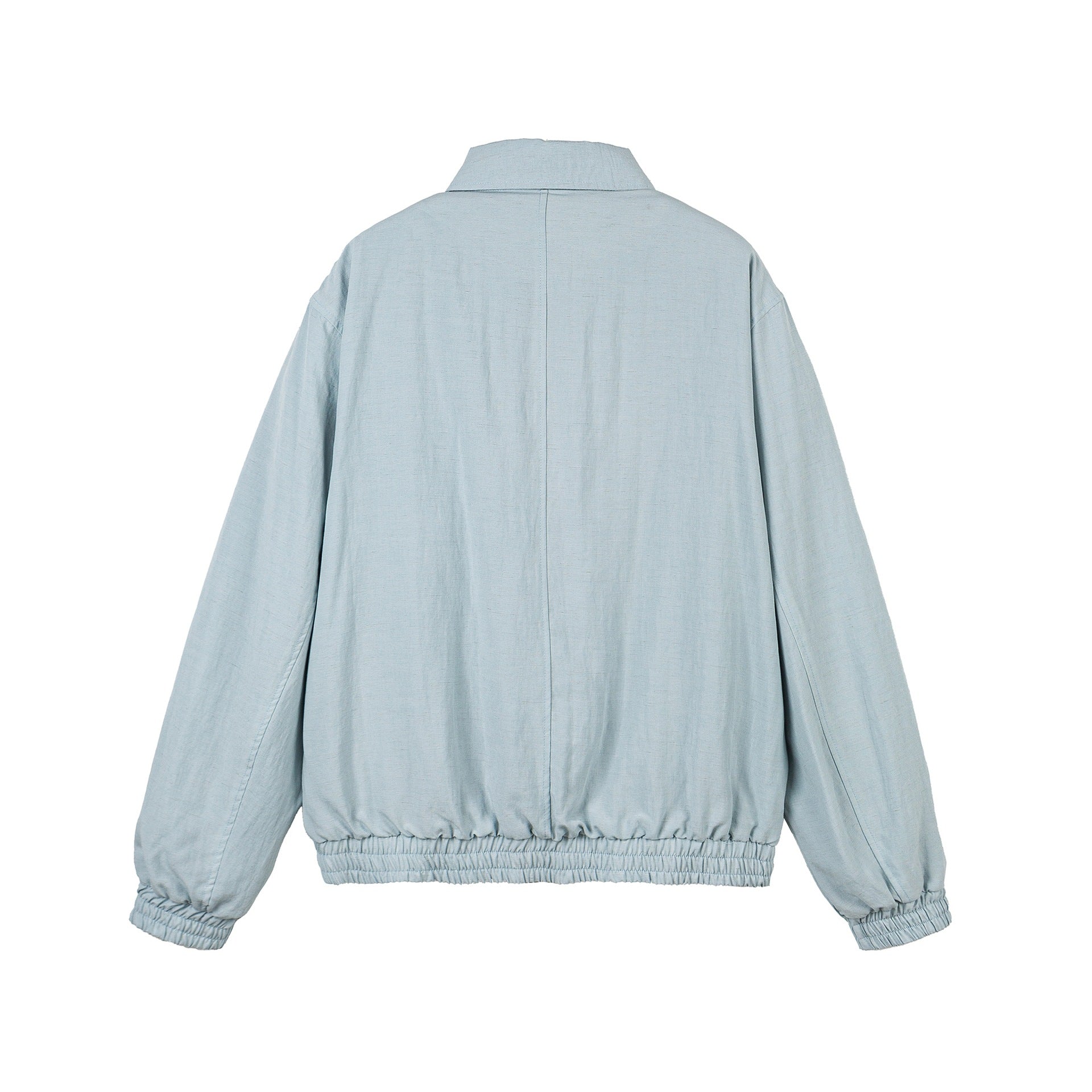 Women's Lightweight Boxy Transitional Jacket with Full Zipper, Elastic Waistband, and Chest Welt Pocket Chichicherry