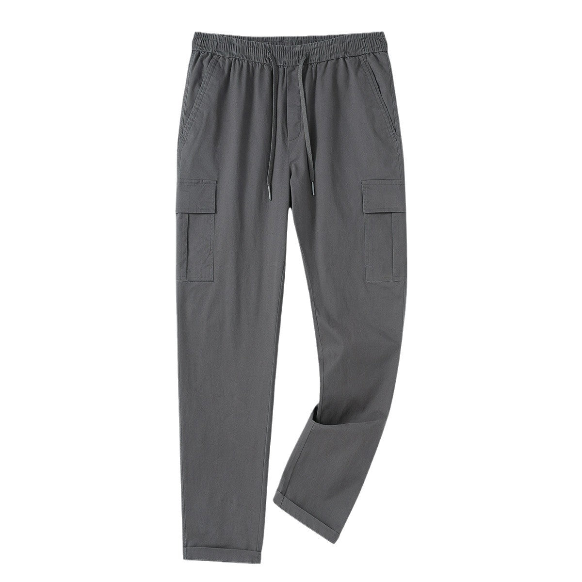 Men's Cargo Jogging Pants with Elastic Waistband, Drawstring, and Flap Pockets Chichicherry