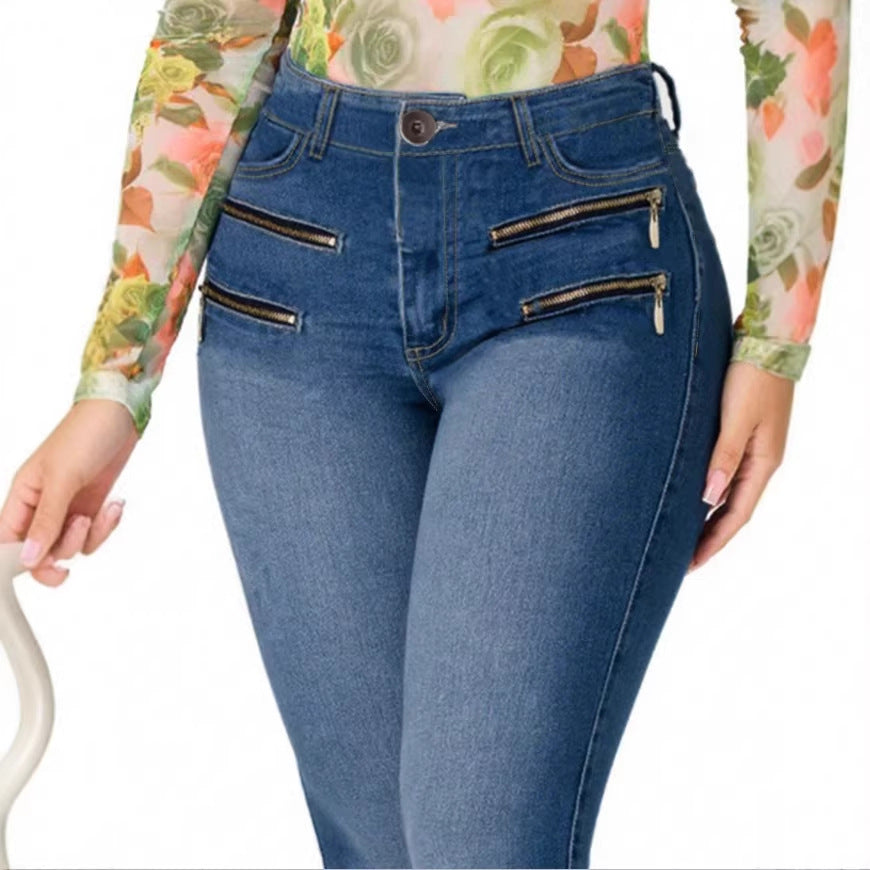 Women's Sculpting Skinny Jeans with High Waist, Push-Up Cut and Super Stretch Chichicherry
