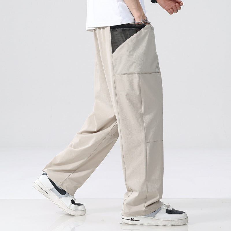 Men's Loose Utility Cargo Pants in Relaxed Fit with Patch Pockets Chichicherry
