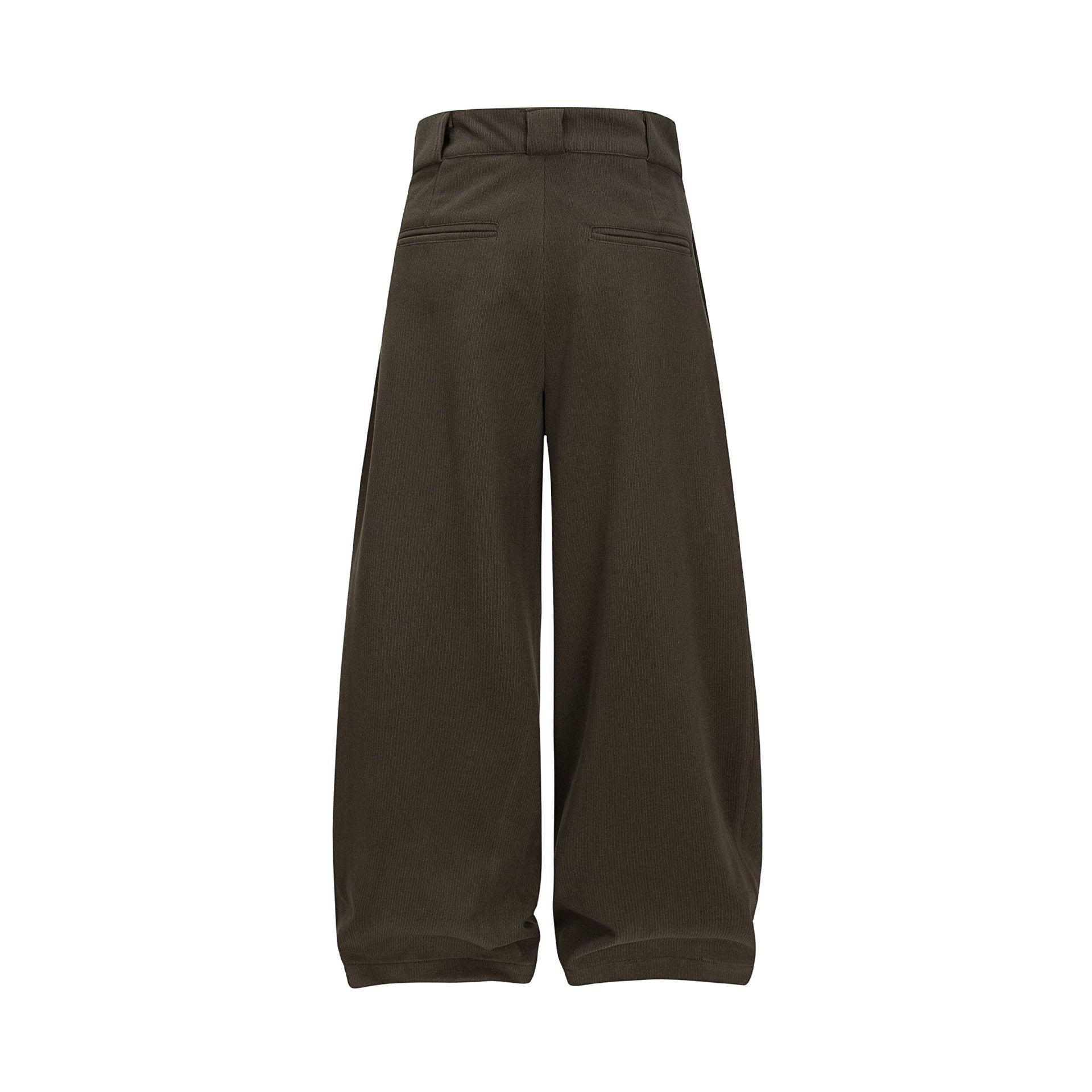 Women High-Waisted Culotte Pants with Wide Leg, Pleats and Button Closure Chichicherry