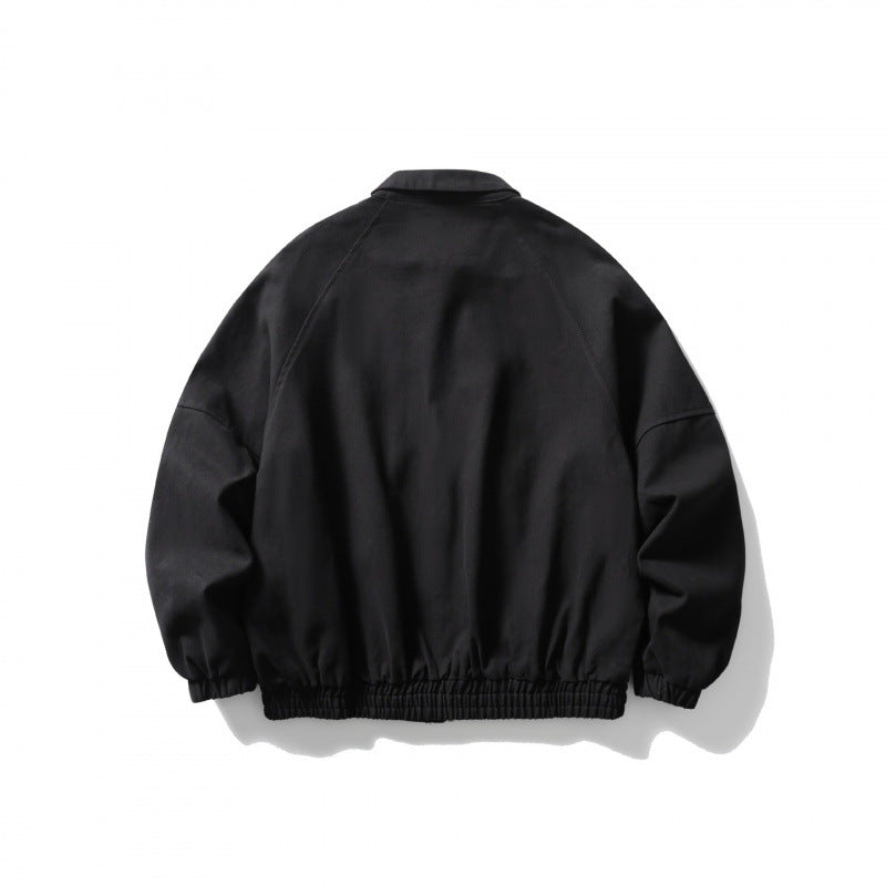 Unisex short-cut boxy jacket made of denim with elastic hem and flap pockets Chichicherry