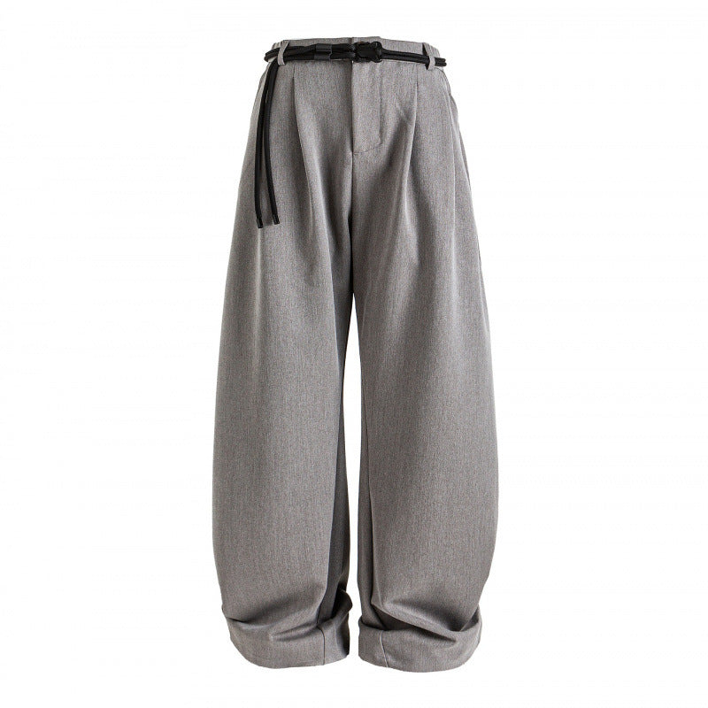 Women's high-waisted wide Marlene pants with pleated waistband and drawstring belt Chichicherry