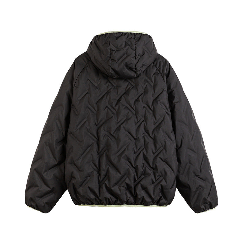 Unisex Padded Hoodie in Boxy Cut with Contrast Edges and Elastic Hem Chichicherry