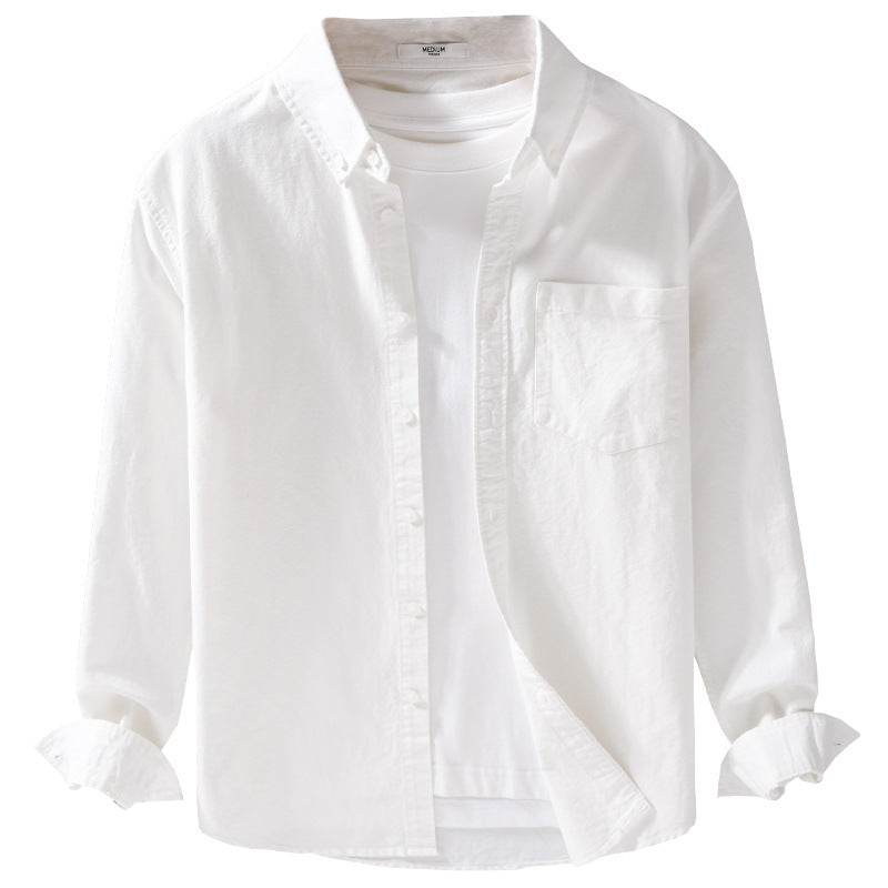 Men's Soft-Touch Layering Shirt made of Cotton Oxford with Inner Shirt, Kent Collar and Chest Pocket Chichicherry