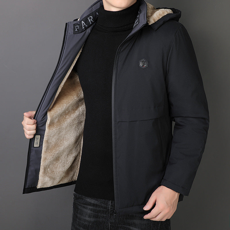 Men's transitional jacket with teddy lining, windproof outer shell and hood Chichicherry